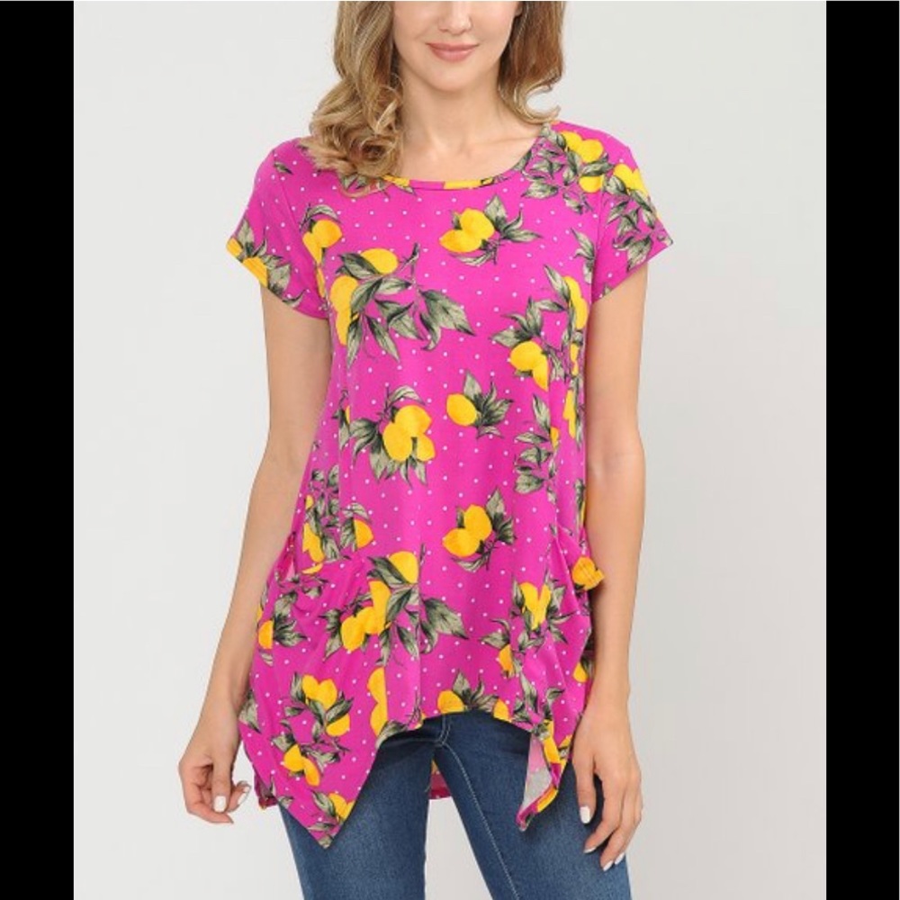 Sale New! pink lemon  side pocket tunic